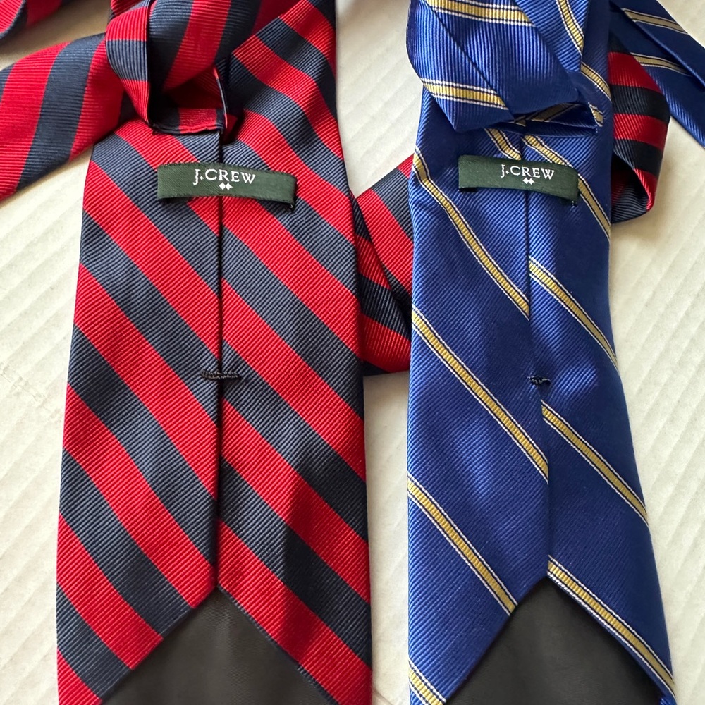 J. Crew Red and Blue Silk Ties